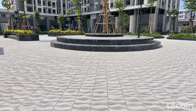 Gạch nghệ thuật ngoài trời Secoin tại dự án Nhà ở xã hội Quang Châu, Bắc Giang